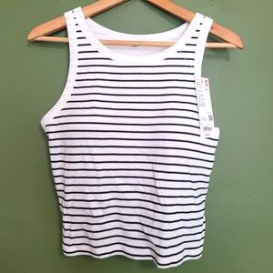 Uniqlo Ribbed Cropped Sleeveless Bra Top – Size L (NWT)